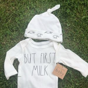 Baby, Rae Dunn, Long sleeve onesie and hat,